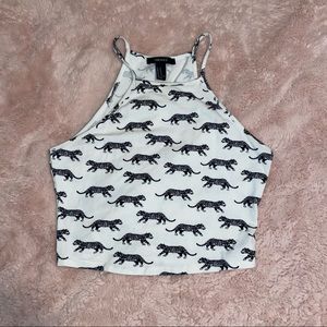 Leopard halter top